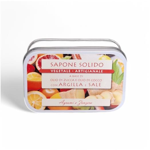 saponetta al sale e argilla 85g AGRUMI E ZENZERO