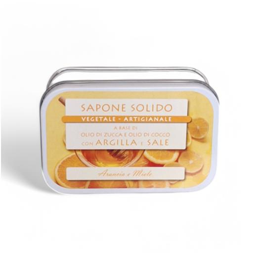 saponetta al sale e argilla 85g ARANCIA E MIELE