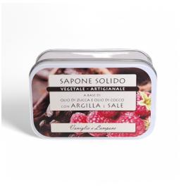 saponetta al sale e argilla 85g VANIGLIA E LAMPONE IPA
