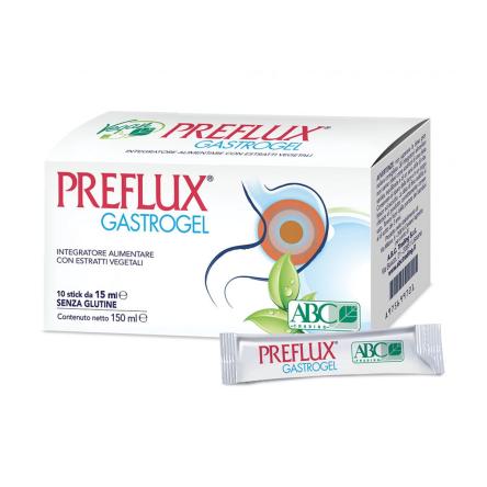 Integratore Alimentare Preflux Gastrogel acidità e mucosa gastrica 10 bustine da 15 ml.