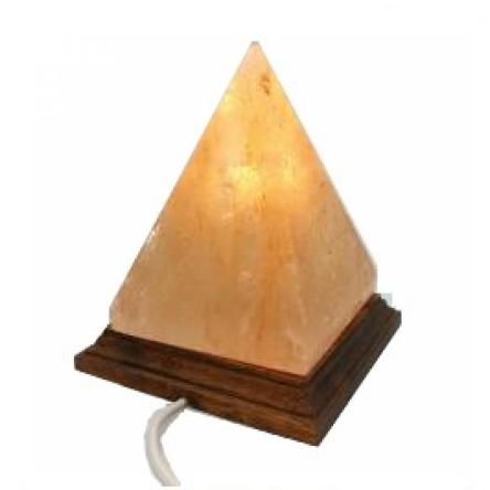 Lampada di Sale a Piramide con Lampadina e Filo base cm.15 alt.cm. 22