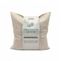 Cuscino rilassante cm. 25 x 25 " Trucioli di quiete" al legno di Cirmolo