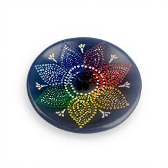 Piattino Nero chakra diam.cm.12 per incensi e carta d'eritrea