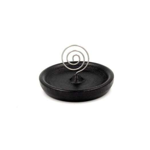 Piattino CON SPIRALE  nero Bruciatore diam.cm.9  per incensi e carta d'eritrea