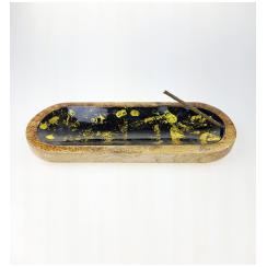 Barchetta anticenere 28x10 in faggio nero e oro