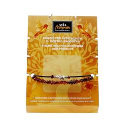 Bracciale in Ambra e Caucciù con Inserto Elefantino scatola da regalo da cm. 14x10,3x2