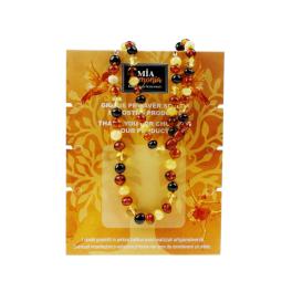 Collana Adulti  in Ambra Multicolor con chiusura a vite e scatola da regalo da cm. 14x10,3x2