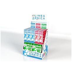 Espositore da banco con 9 gel + 6 crema + 20 scatole di cerotti