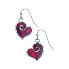 Orecchini Cuore Rosso Conchiglia di Paua