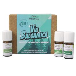 Cofanetto regalo in sughero con 3 oli essenziali da 5 ml. Via Balsamica