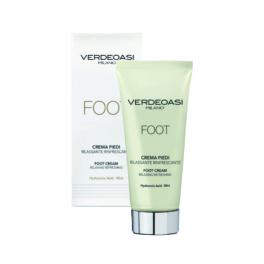 Crema Piedi Rilassante Rinfrescante Verdeoasi con Jaluronico e Menta 100 ml.