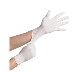Blister da 10 guanti in lattice naturale monouso per alimenti misura unica M-L