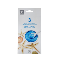 Confezione da cm.20x10 con 3 buste profumatissime per cassetto gusto Blu Mare