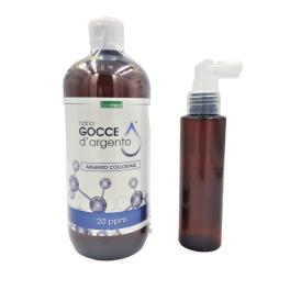 Argento GROSSO Colloidale 25  ppm 500 ml+ DOSATORE spray 100 ml