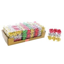 Espositore da 24 Coccarde Natalizie Adesive Colori Assortiti scatola da 9 pz.