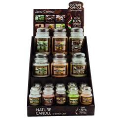 Espositore Gourmet con 22 candele (12 da 90gr+6 da 380gr+4 da 580gr)